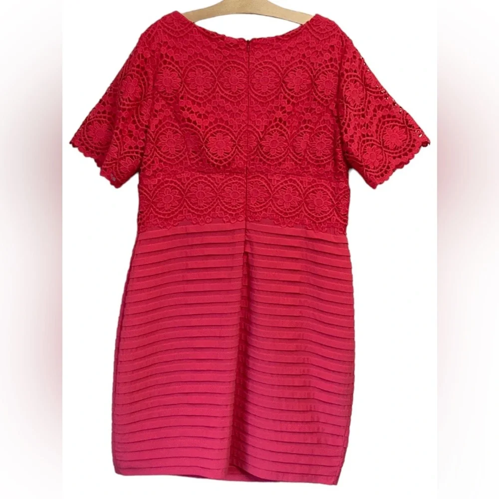 Adrianna Papell Red Lace Fit-and-Flare Dress